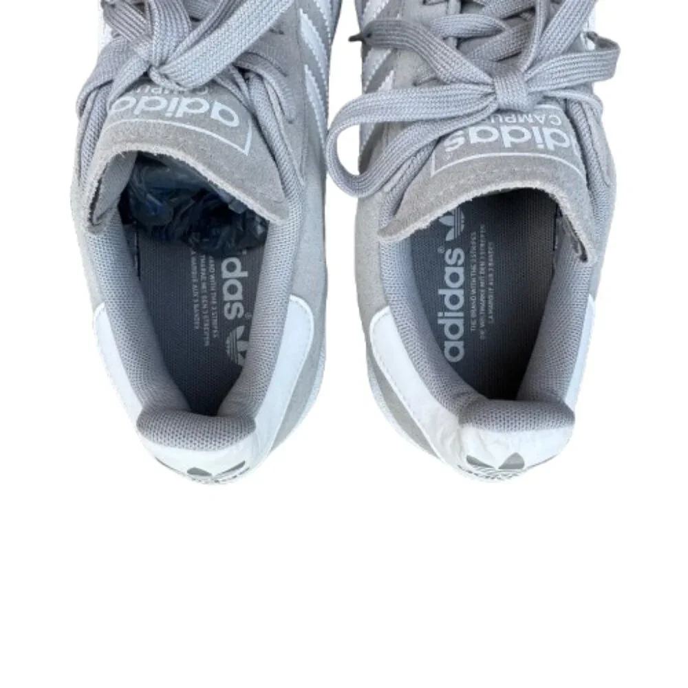 ADIDAS Campus Casual Sneakers Mens Sz 7.5 Gray White Suede Retro